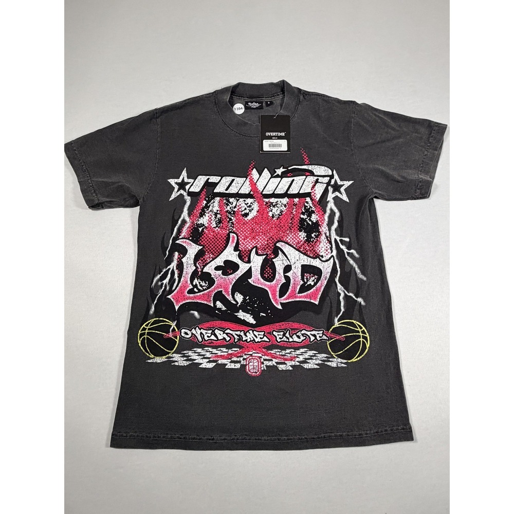 Rolling Loud Shirt Mens Small Black Overtime Elite Flames Basketball Graphic Tee